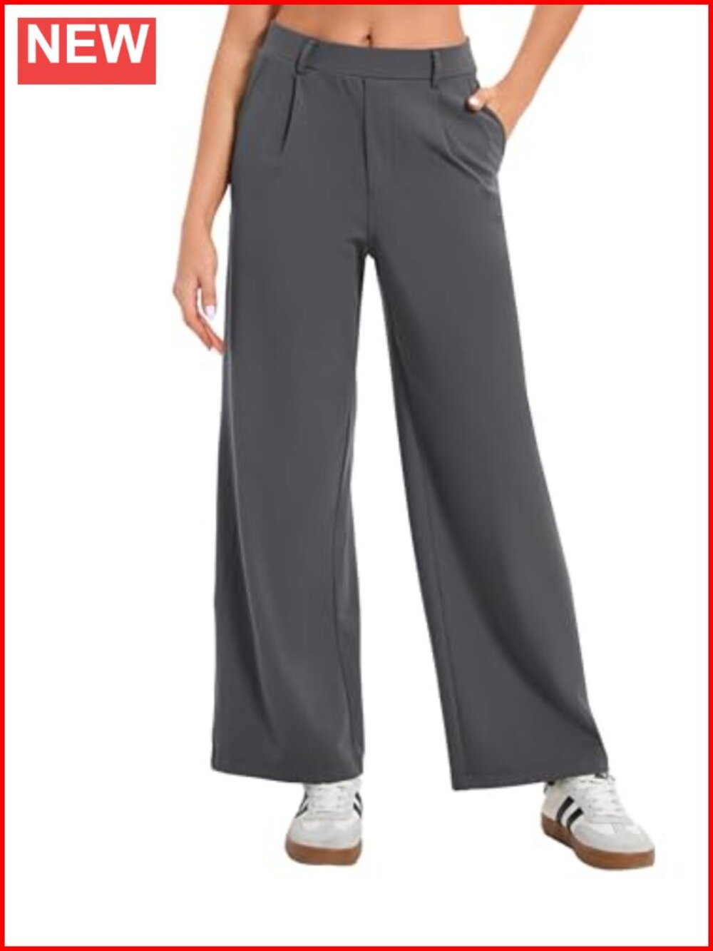 High Waisted Wide Leg Dress Pants with Pockets Work Trousers